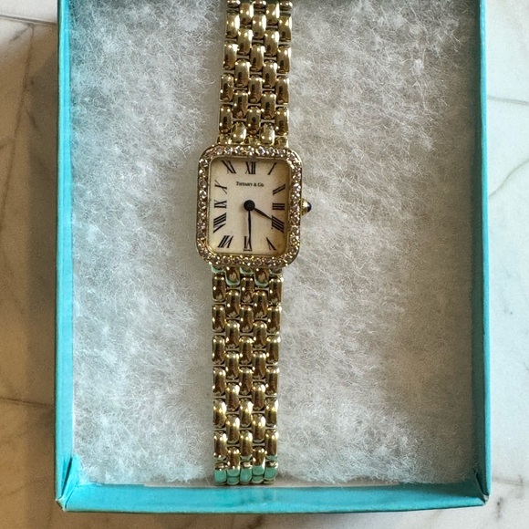 Tiffany & Co Vintage 14k Yellow Gold, Diamond, And Sapphire Watch main image 12